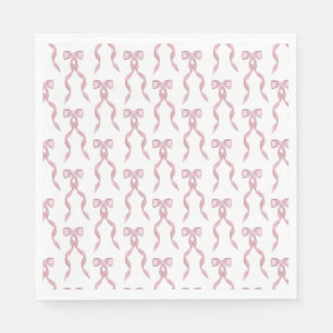 Serviette En Papier Motif de Bow rose Aquarelle
