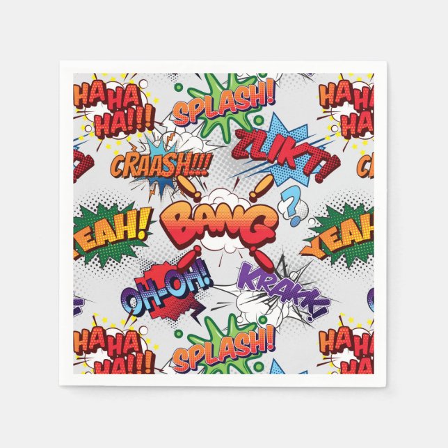 Serviette En Papier Motif de bulle Superhero (Devant)