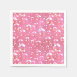 Serviette En Papier Motif de bulles roses