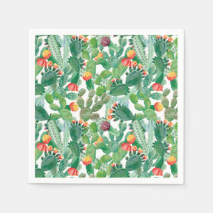 Serviette En Papier Motif de cactus d'aquarelle