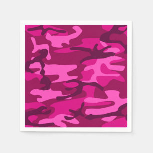 Serviette En Papier Motif de Camouflage Camo Fuchsia rose chaud