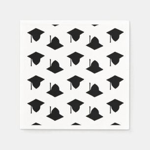 Serviette En Papier Motif de capuchon moderne noir blanc