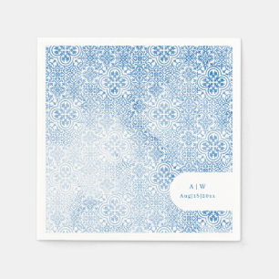 Serviette En Papier Motif de carreaux méditerranéen