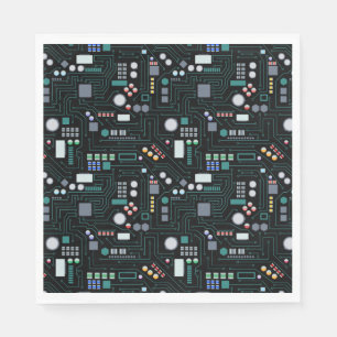 Serviette En Papier Motif de carte de circuit informatique