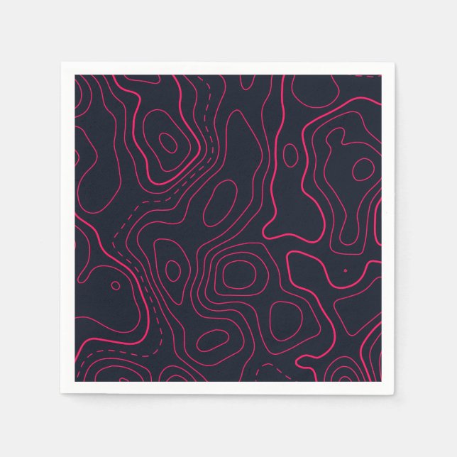 Serviette En Papier Motif de carte topographique (Devant)