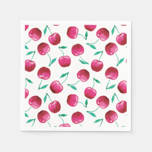 Serviette En Papier Motif de cerise aquarelle