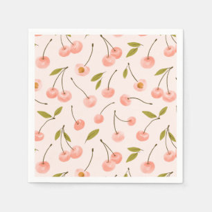 Serviette En Papier Motif de cerise aquarelle