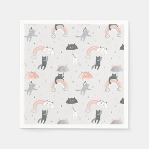 Serviette En Papier Motif de chats à plume