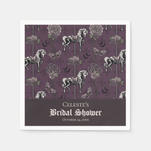 Serviette En Papier Motif de cheval de carrousel squelette violet