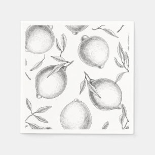 Serviette En Papier Motif de citron dessiné à la main