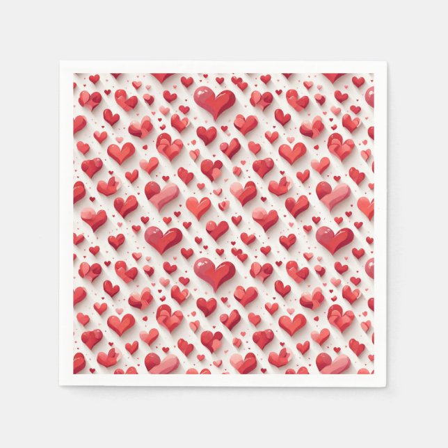 Serviette En Papier Motif de coeur (Devant)