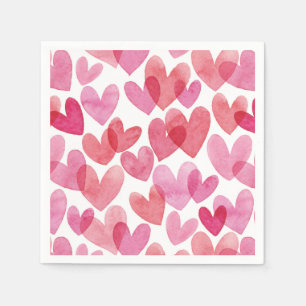 Serviette En Papier Motif de coeur aquarelle