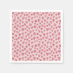 Serviette En Papier Motif de coeur d'amour rose
