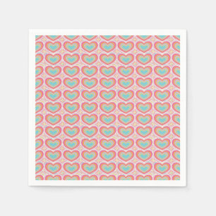 Serviette En Papier Motif de cœur groovy rétro