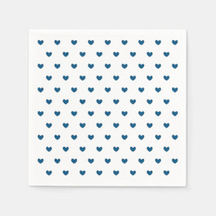 Serviette En Papier Motif de Coeurs Bleus