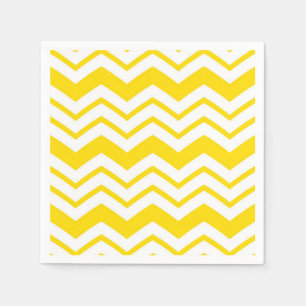 Serviette En Papier Motif de conception en chevron zigzag blanc jaune 