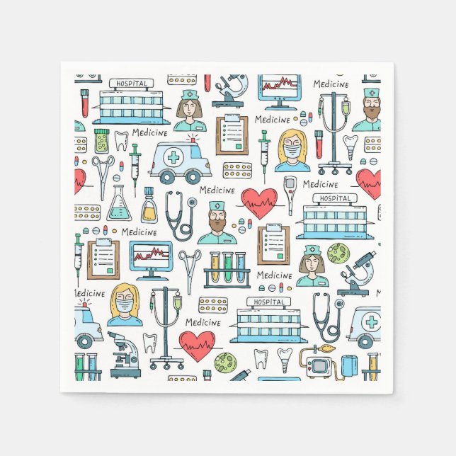 Serviette En Papier Motif de conception Médicale (Devant)
