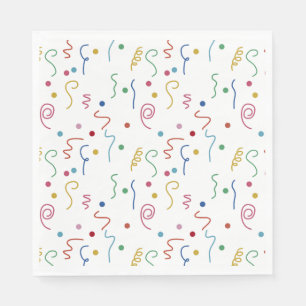 Serviette En Papier Motif de Confettis de Fête Colorés