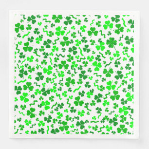 Serviette En Papier Motif de confettis Trèfles Chanceux de la Saint-Pa