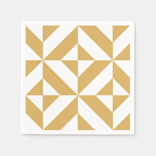 Serviette En Papier Motif de déco géométrique or