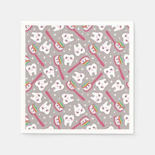 Serviette En Papier Motif de dents d'arc-en-ciel