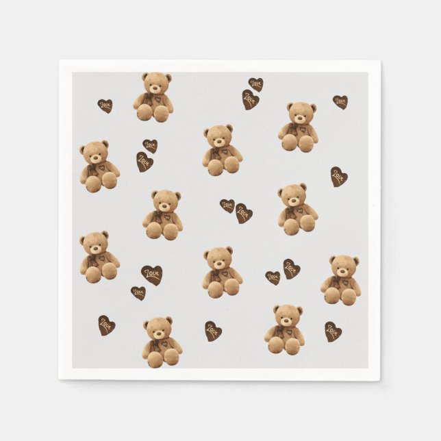 Serviette En Papier motif de dessin animé de l'ours mignon (Devant)
