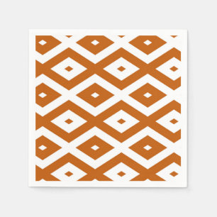 Serviette En Papier Motif de diamant orange et blanc brûlé