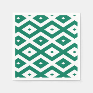 Serviette En Papier Motif de diamant vert et blanc