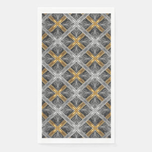 Serviette En Papier Motif de diamants Lacés d'or, d'argent et gris