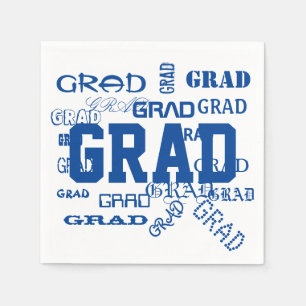 Serviette En Papier Motif de diplôme Bleu Blanc Couleurs de l'école