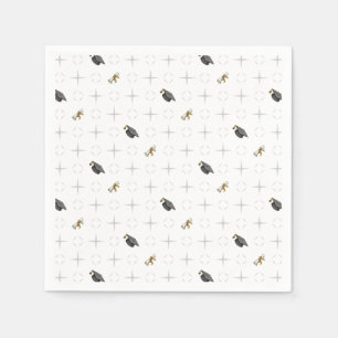 Serviette En Papier Motif de diplômes et de diplômes en gris clair