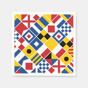 Serviette En Papier Motif de drapeaux de signal nautique