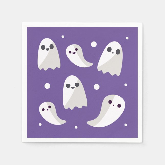 Serviette En Papier Motif de fantôme mou d'Halloween (Devant)