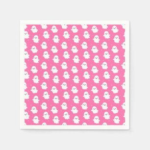 Serviette En Papier Motif de fantôme rose mignon – Création Halloween
