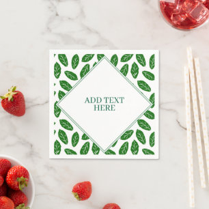 Serviette En Papier Motif de feuillage à feuilles vertes