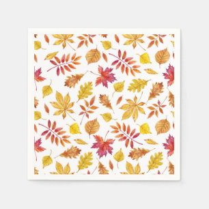 Serviette En Papier Motif de feuilles d'automne rustique pour Thanksgi