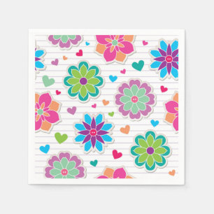 Serviette En Papier Motif de fleurs