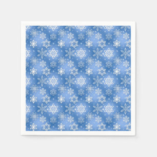 Serviette En Papier Motif de flocon blanc et bleu