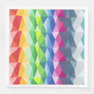 Serviette En Papier Motif de formes de prisme arc-en-ciel géométriqu