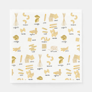 Serviette En Papier Motif de formes et noms de pâtes italiennes