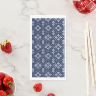 Serviette En Papier Motif de formes géométriques bleues