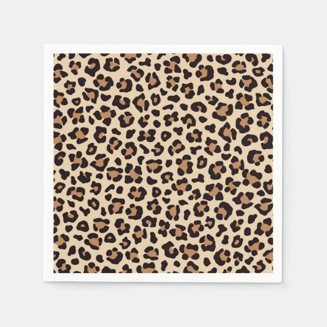 Serviette En Papier Motif de fourrure léopard (Devant)