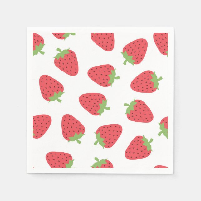 Serviette En Papier Motif de fraises (Devant)