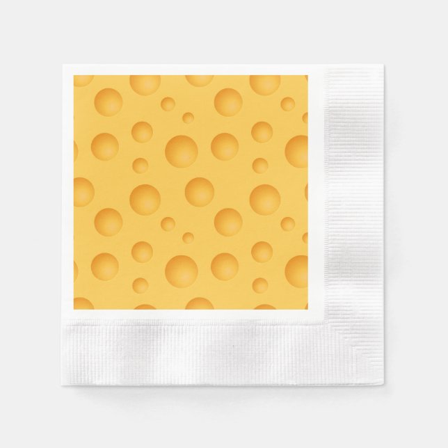 Serviette En Papier Motif de fromage jaune (Devant)