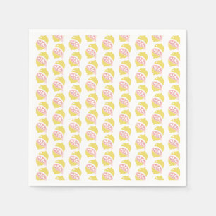 Serviette En Papier Motif de fruits au citron jaune dégoulinant