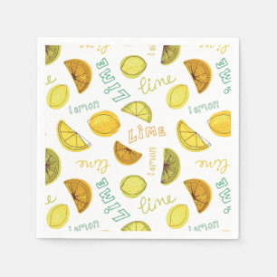 Serviette En Papier Motif de fruits citriques citron et lime