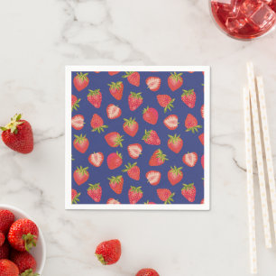 Serviette En Papier Motif de fruits d'été à la fraise
