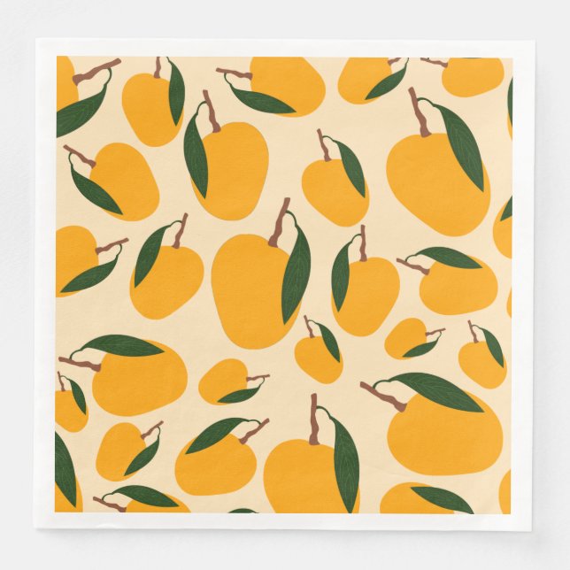 Serviette En Papier Motif de fruits d'été Mango (Devant)