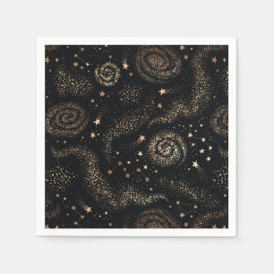 Serviette En Papier Motif de galaxie Gold Star Constellation