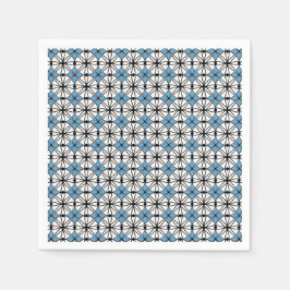 Serviette En Papier Motif de géométrie bleue